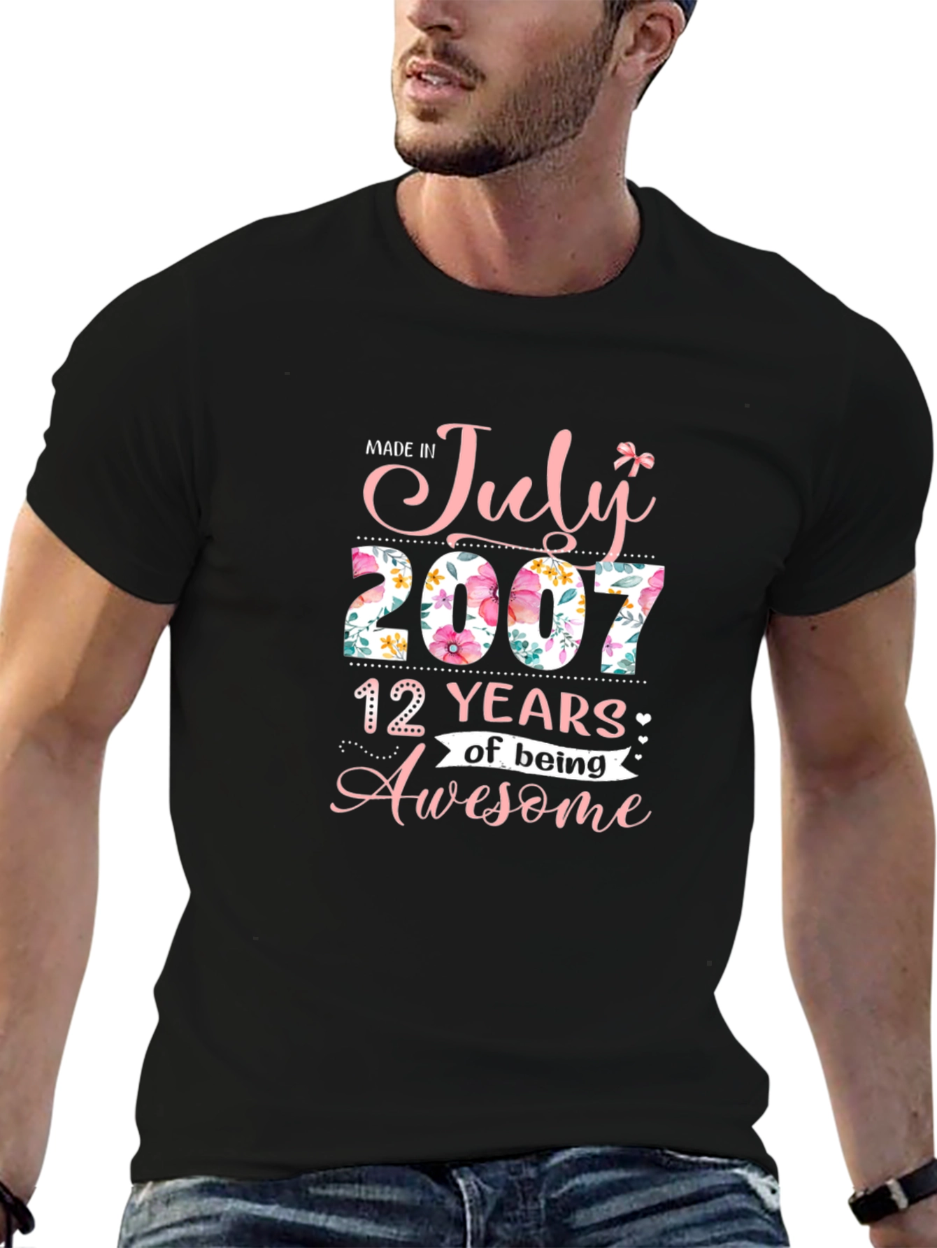 Made in July 2007 Floral T-Shirt
