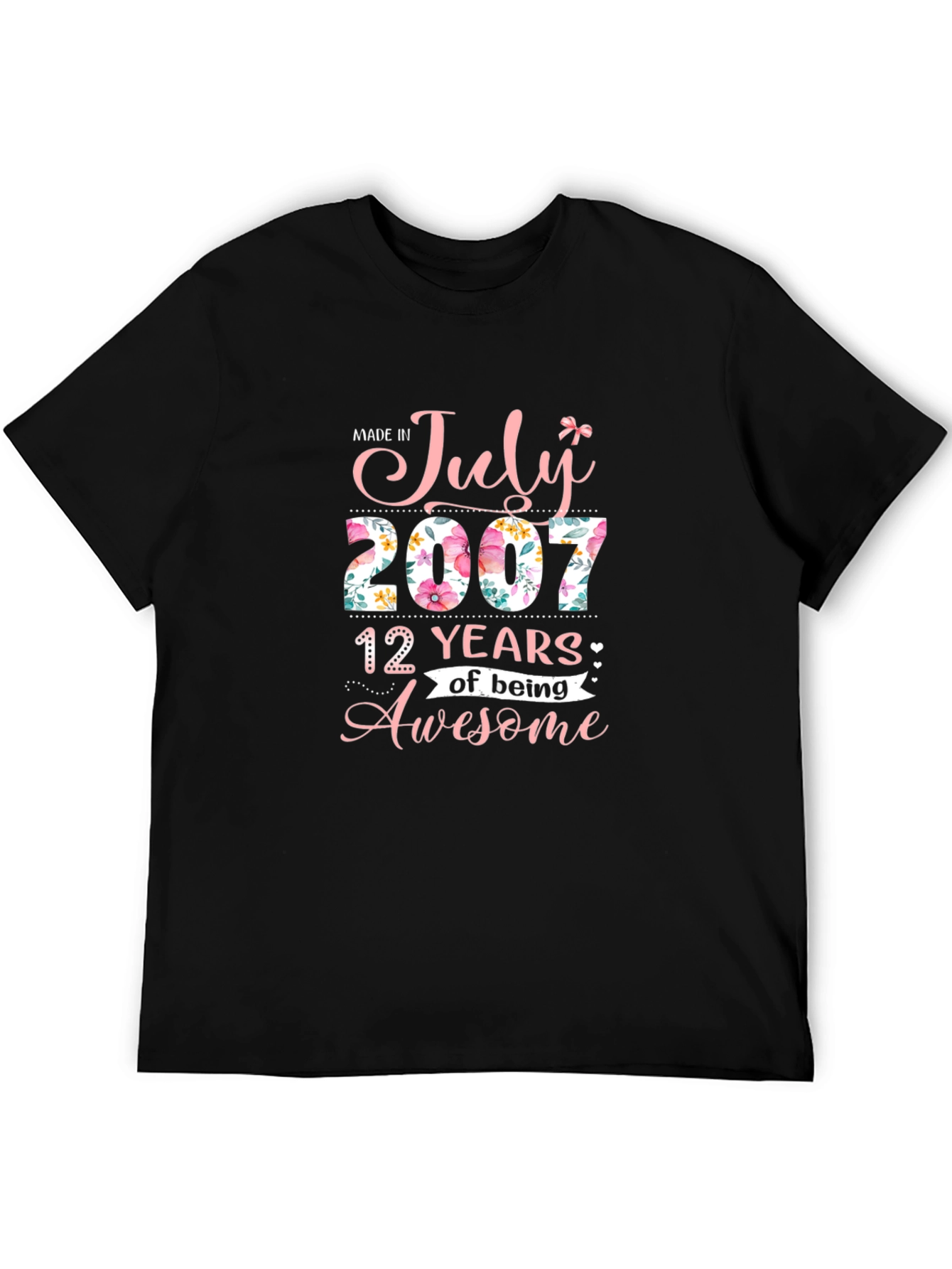Made in July 2007 Floral T-Shirt