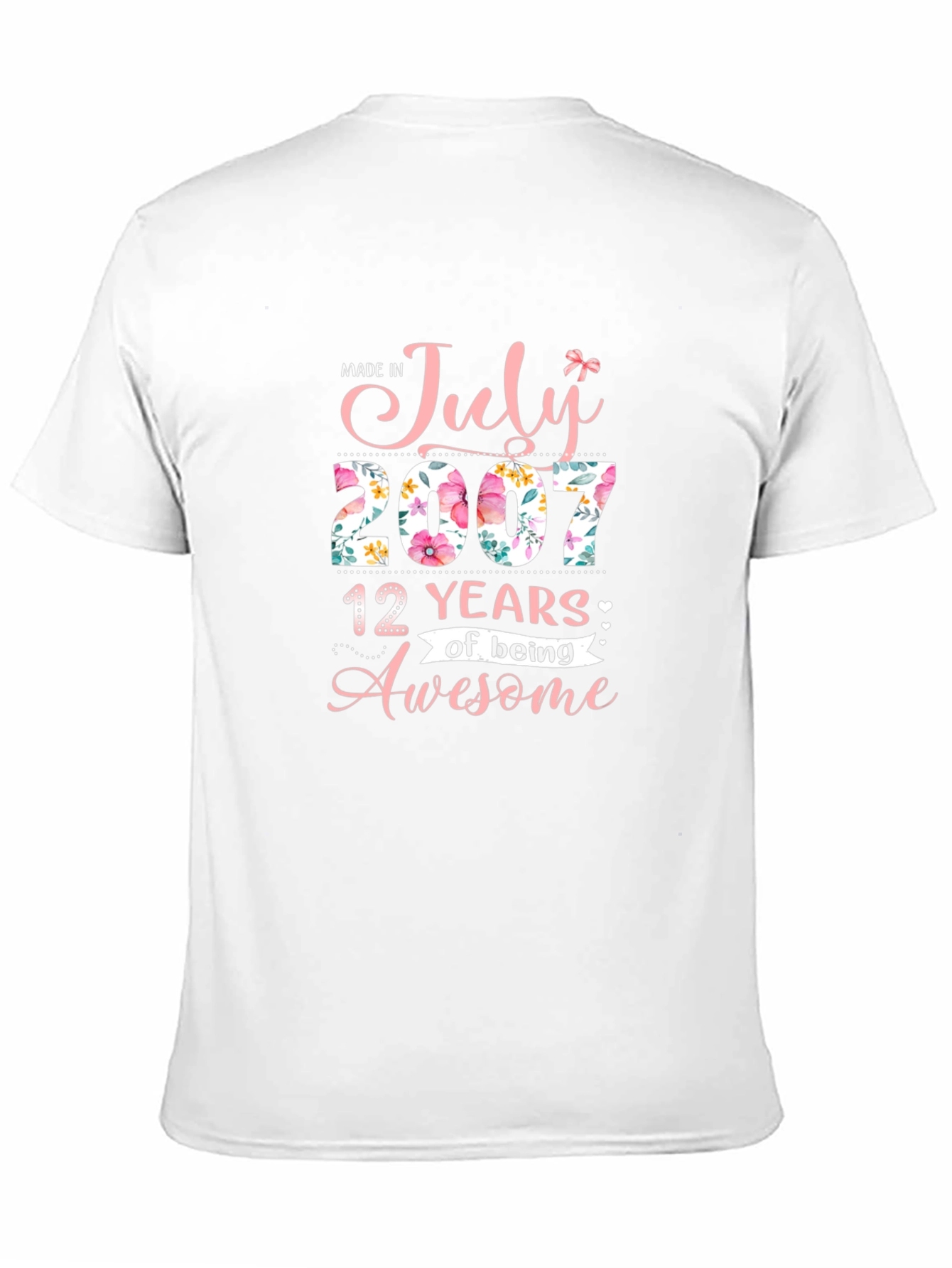 Made in July 2007 Floral T-Shirt