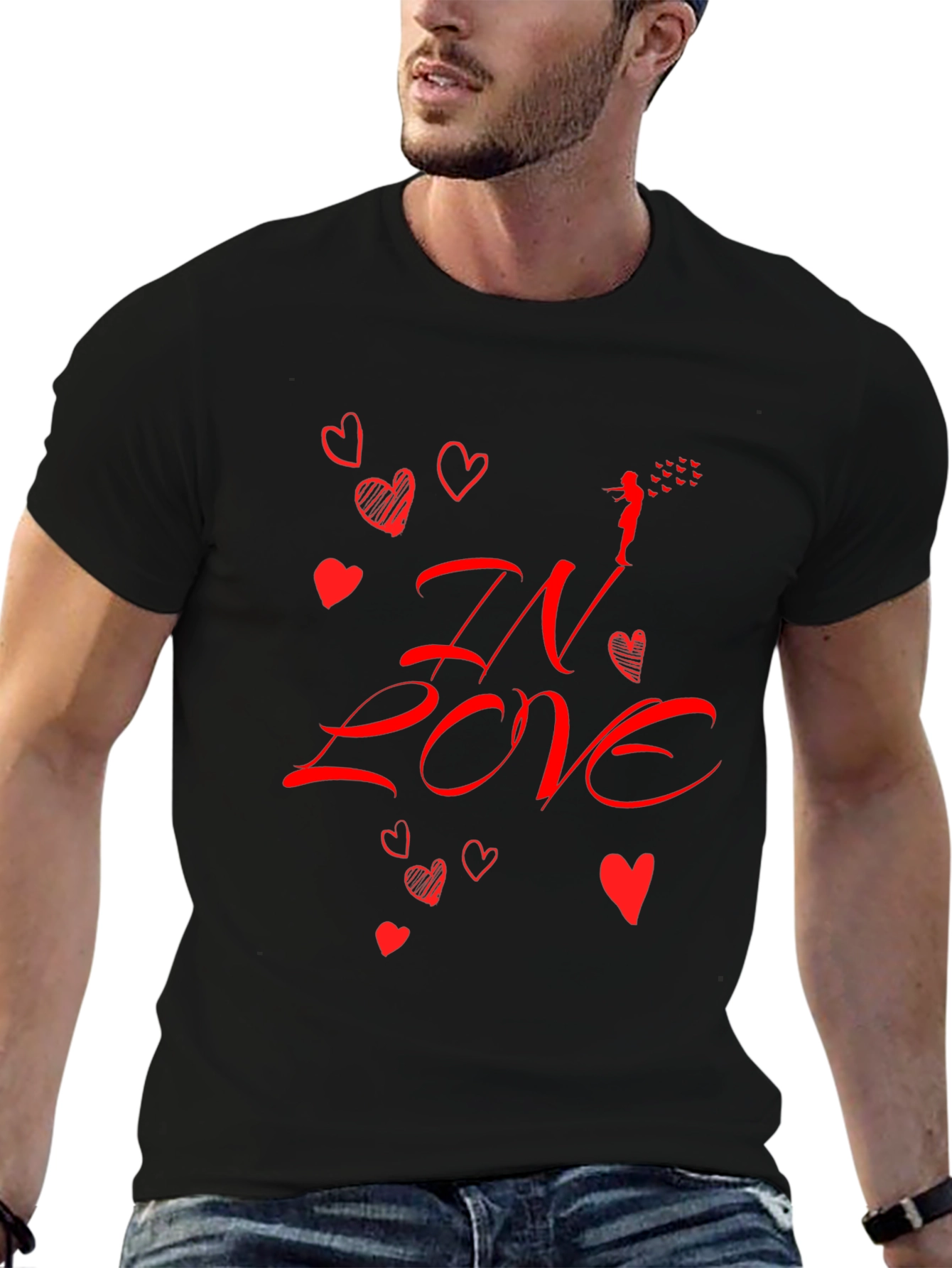 In Love Graphic Tee - Black Casual Shirt