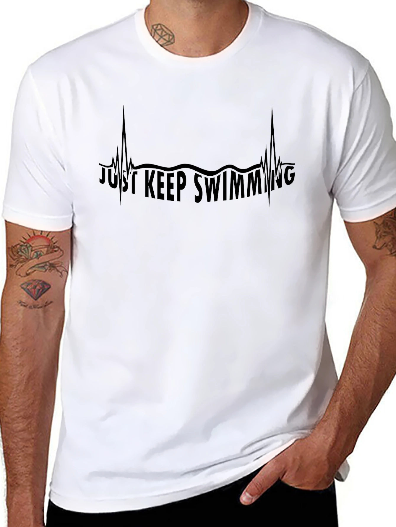 Just Keep Swimming Heartbeat Tee