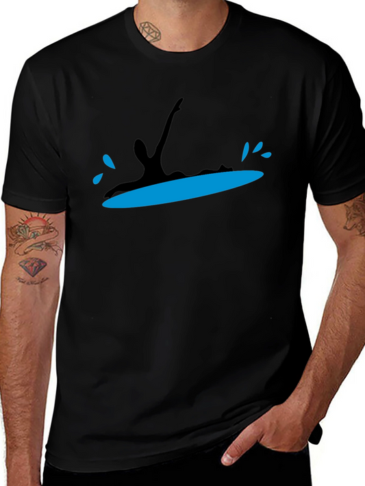 Surfing Silhouette Black T-Shirt
