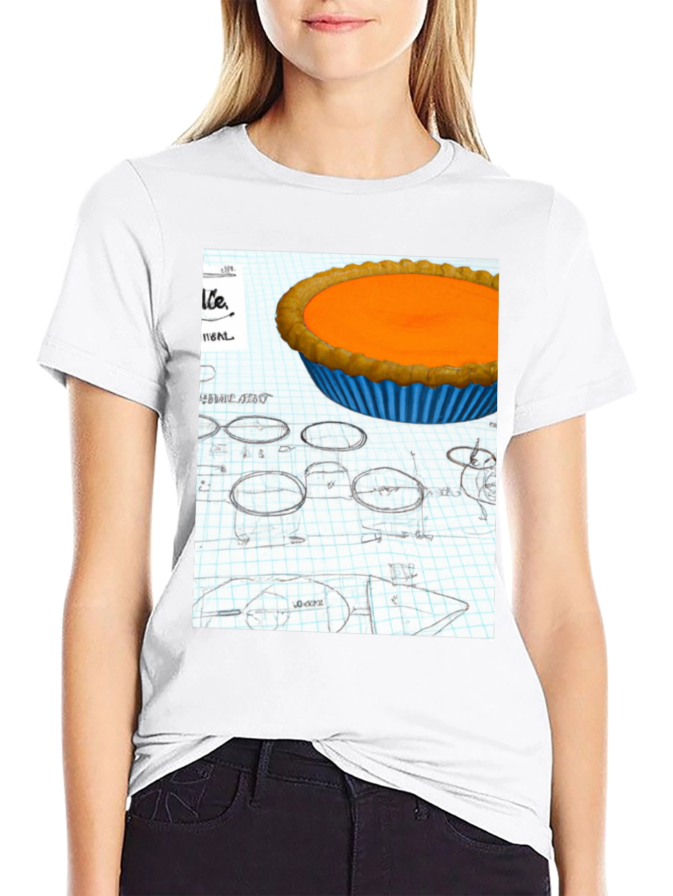 Pumpkin Pie Blueprint Black T-Shirt