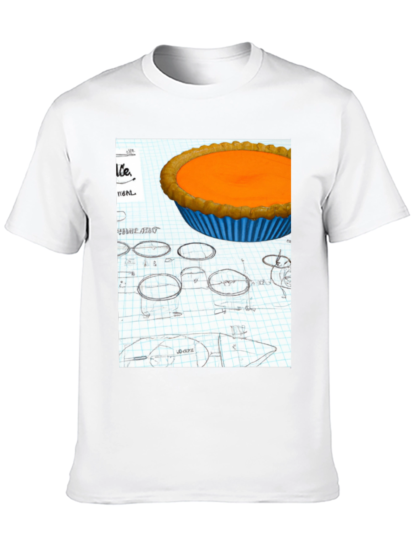Pumpkin Pie Blueprint Black T-Shirt