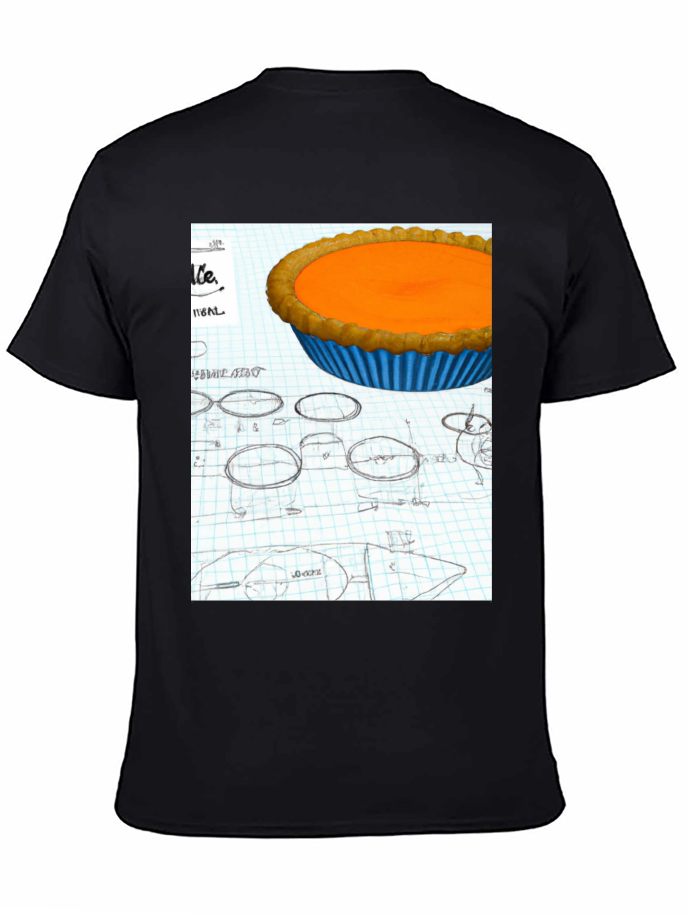 Pumpkin Pie Blueprint Black T-Shirt