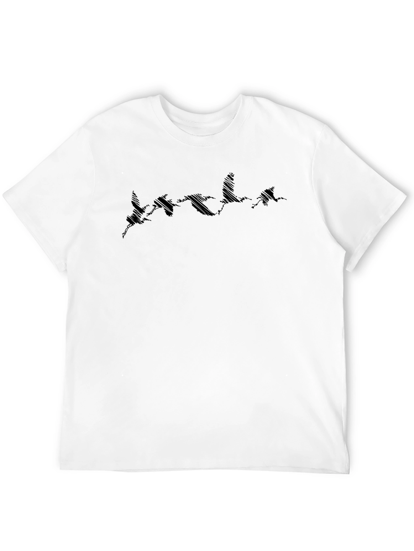Mens Black T-Shirt with Abstract Bird Design