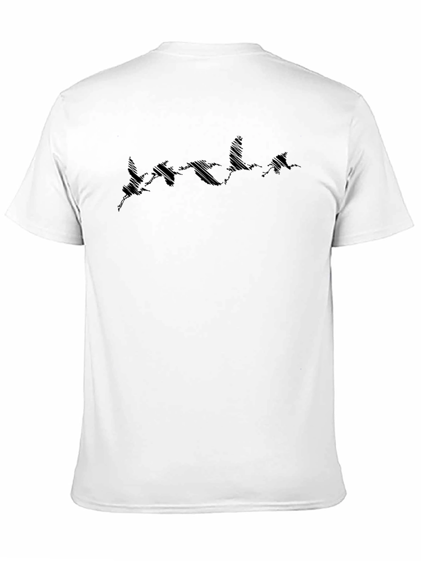 Mens Black T-Shirt with Abstract Bird Design