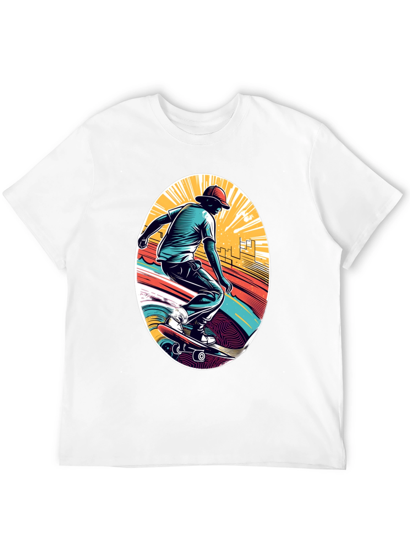 Skateboarder Graphic Black T-Shirt