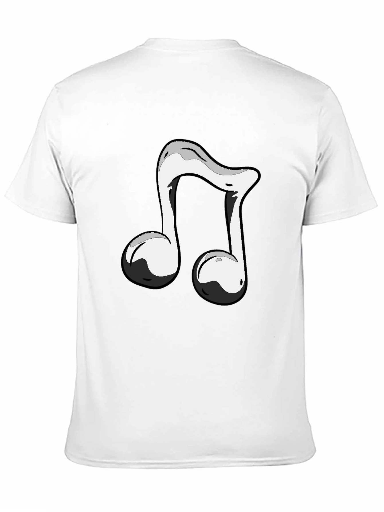 Black T-Shirt with Musical Note Design