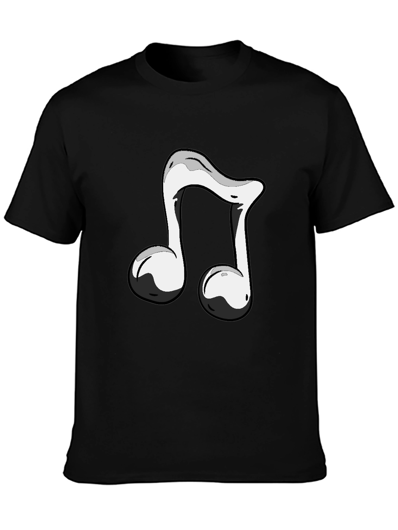 Black T-Shirt with Musical Note Design