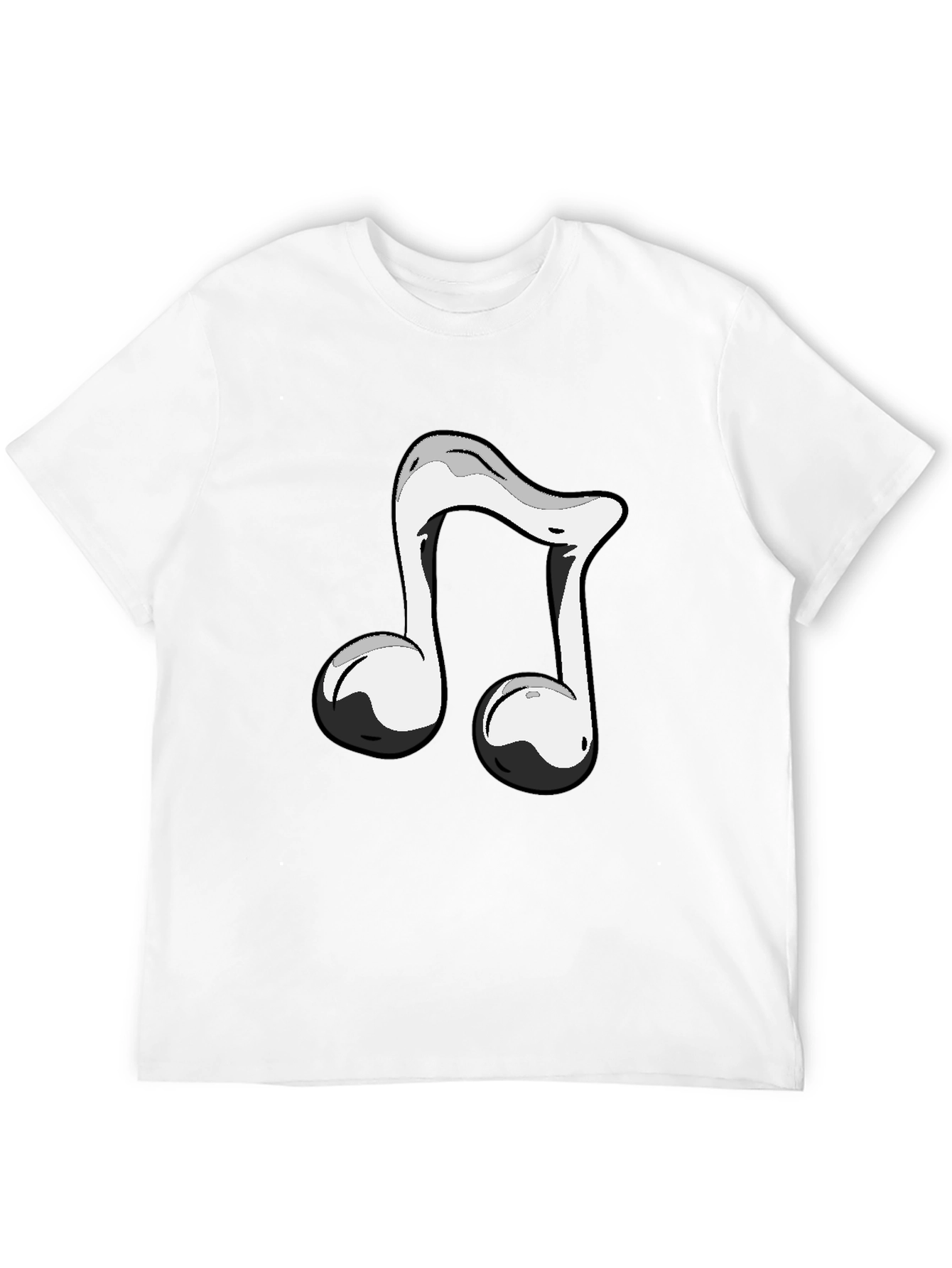 Black T-Shirt with Musical Note Design