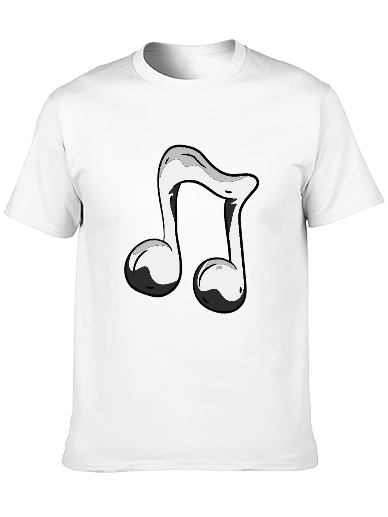 Black T-Shirt with Musical Note Design