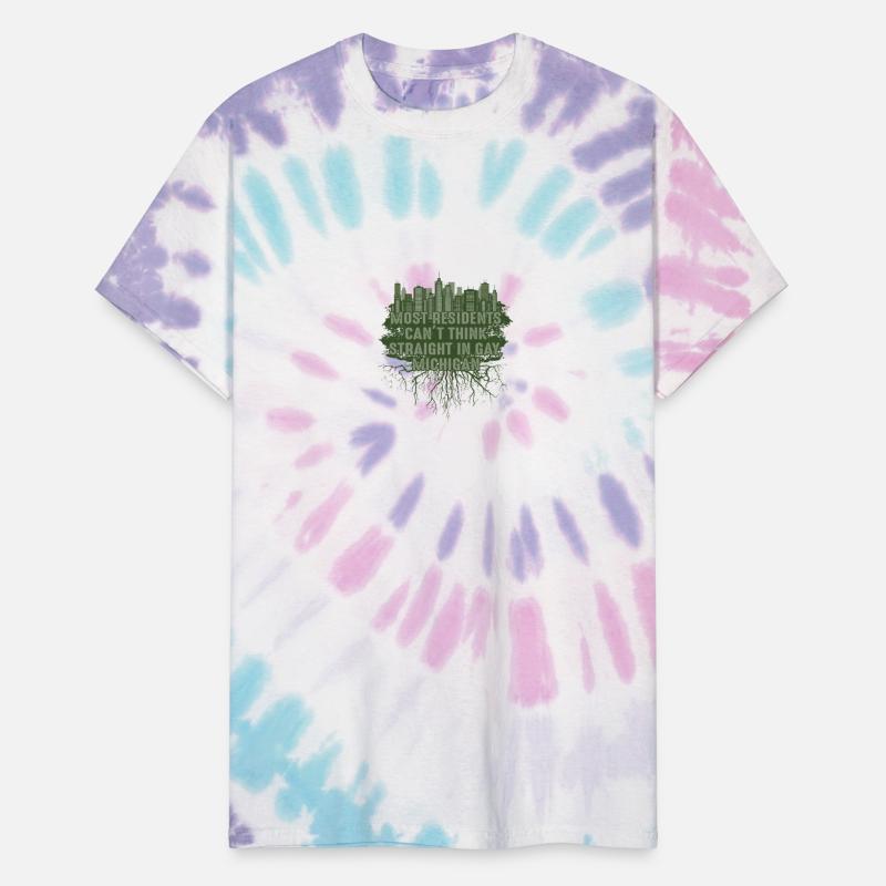 Think Straight in Gay Michigan Pun MI Joke Michiga