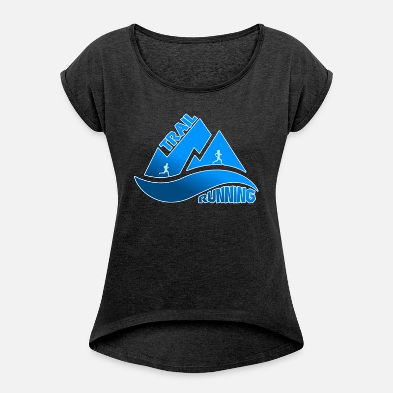 Trail running mountains man and woman