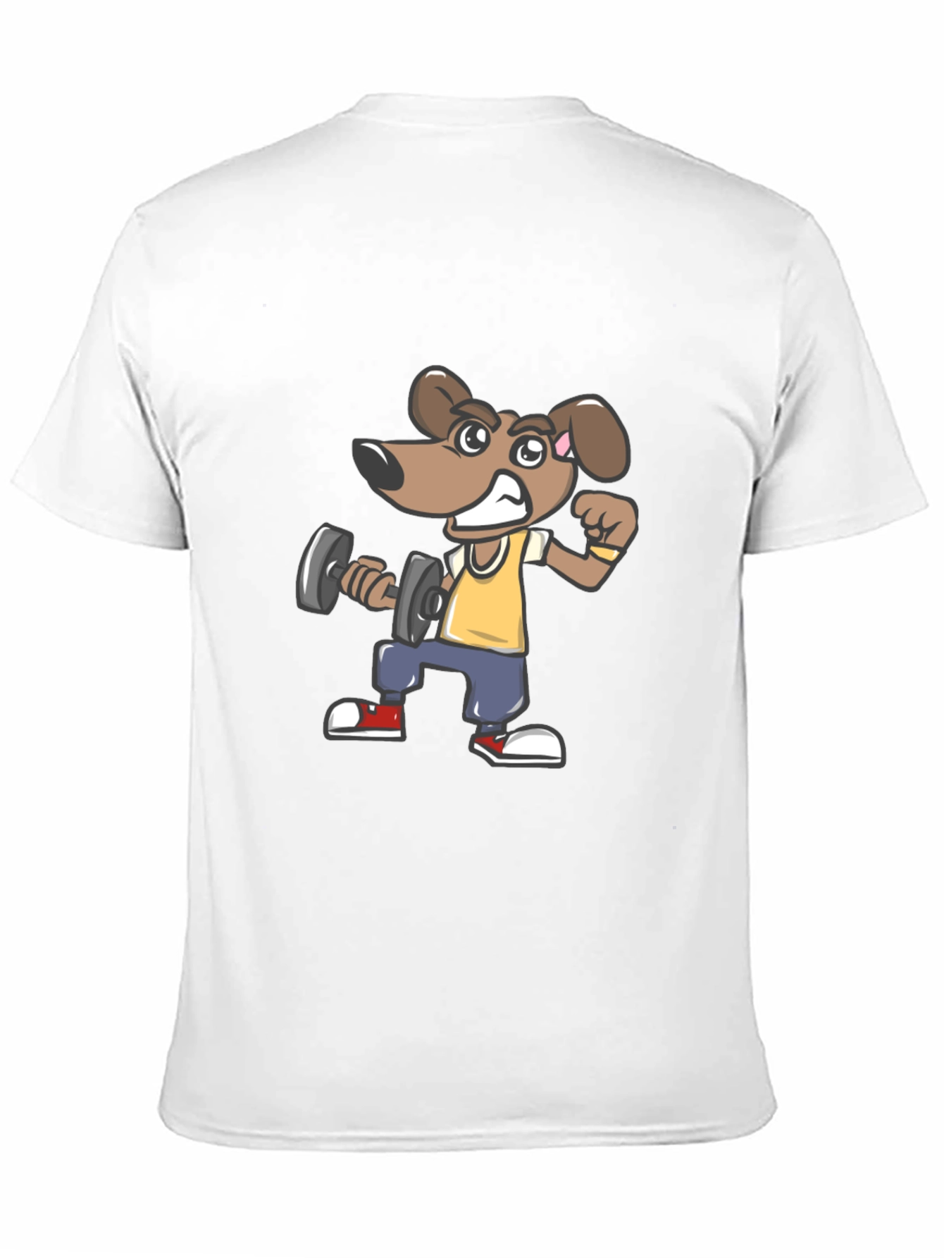 Dog Lifting Dumbbell Black T-Shirt