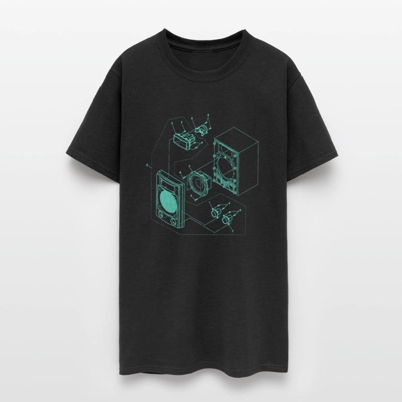 Turquoise Retro HiFi speaker illustration