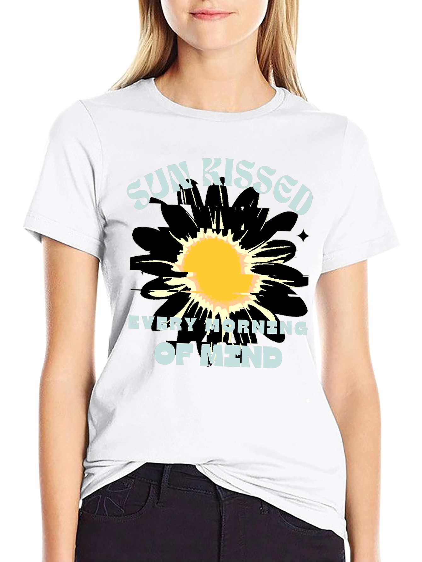 Sun Kissed Mind Black Graphic Tee