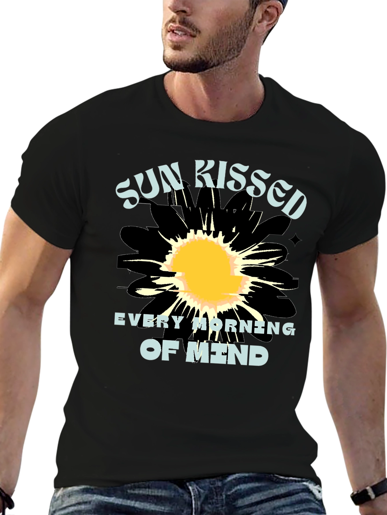 Sun Kissed Mind Black Graphic Tee