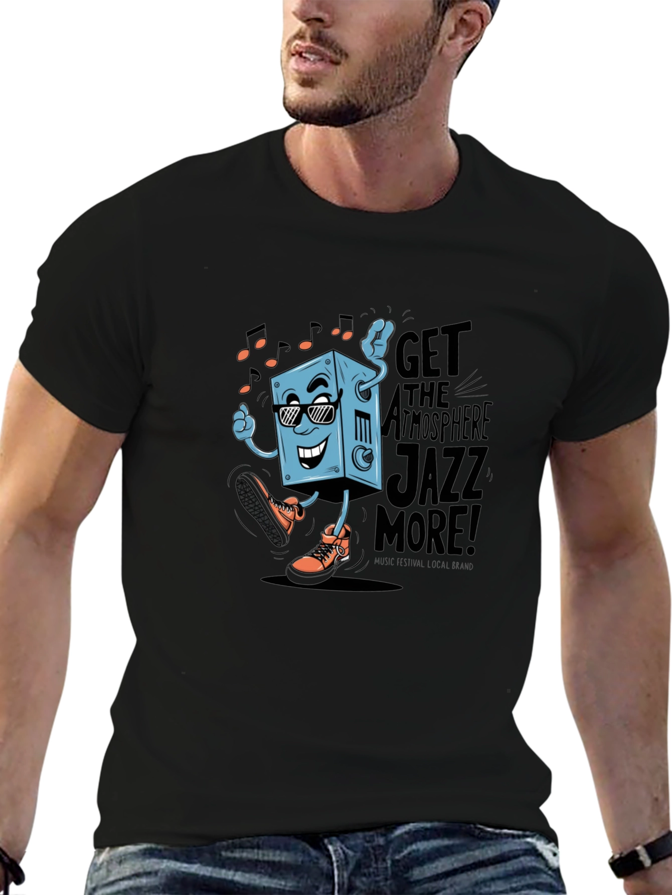 Cool Jazz Graphic Tee - Black Cotton T-Shirt