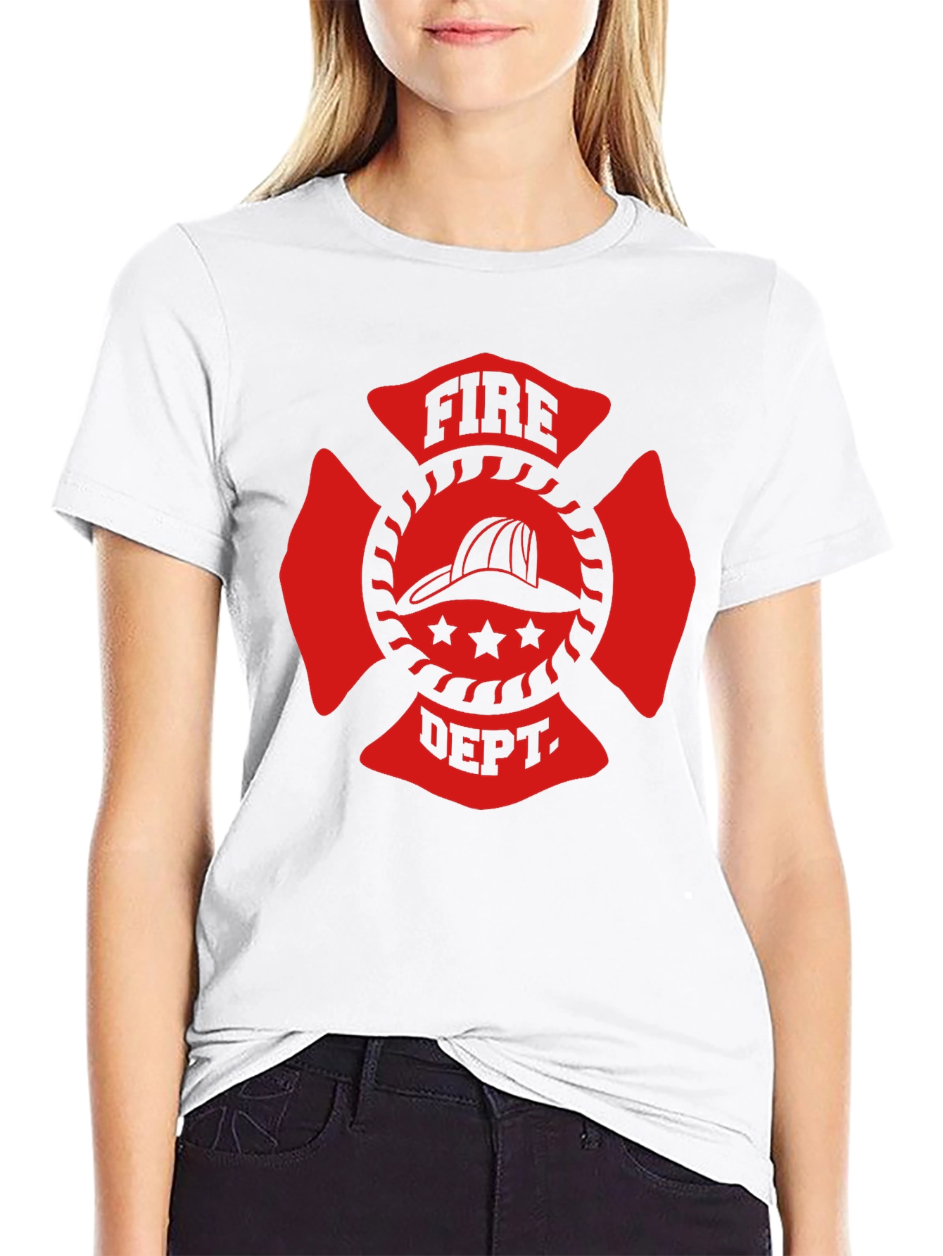 Fire Department Maltase Cross Graphic T-Shirt