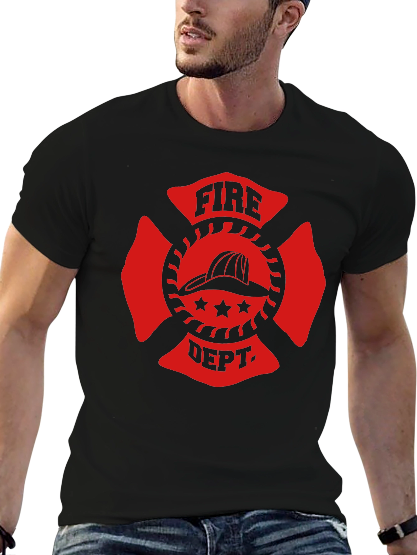 Fire Department Maltase Cross Graphic T-Shirt