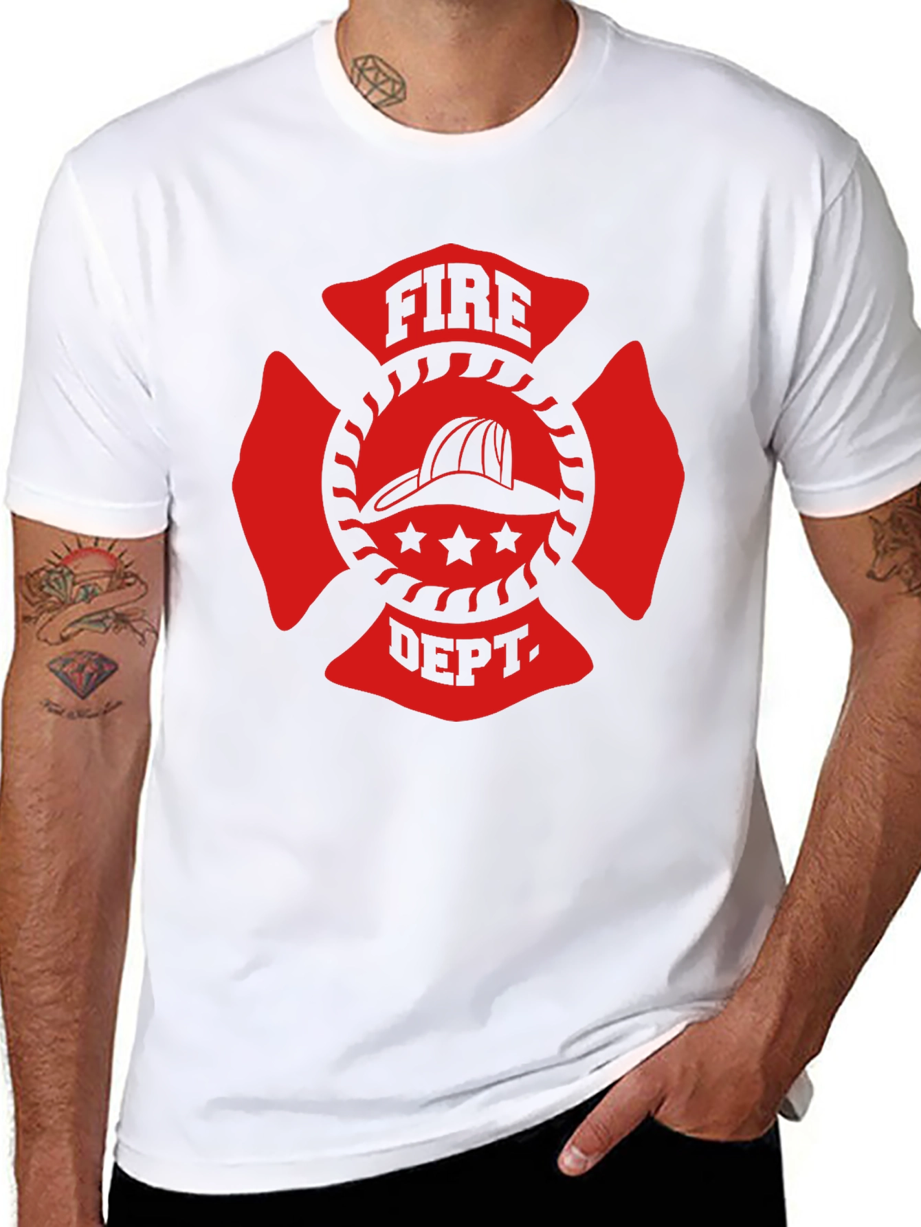 Fire Department Maltase Cross Graphic T-Shirt