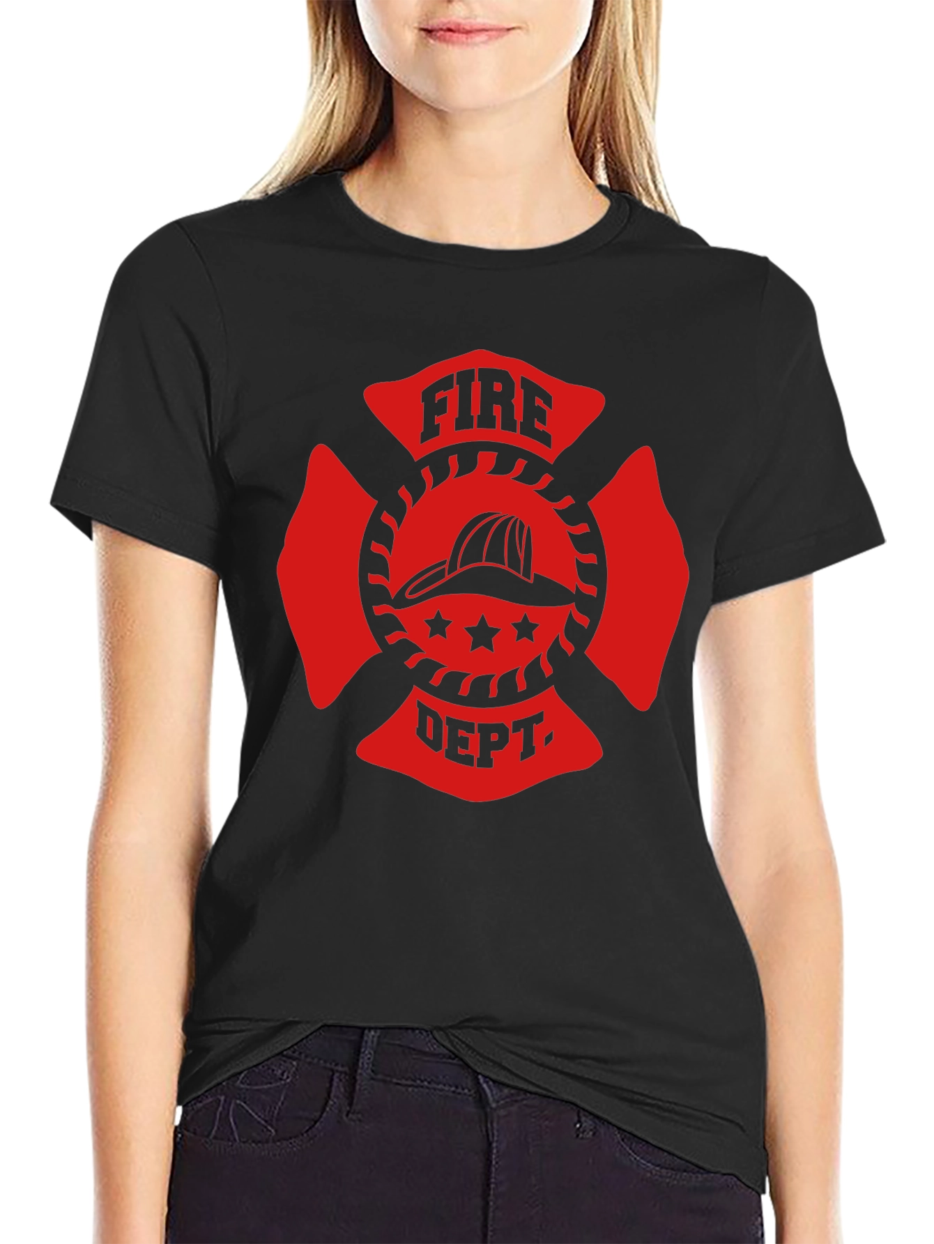 Fire Department Maltase Cross Graphic T-Shirt