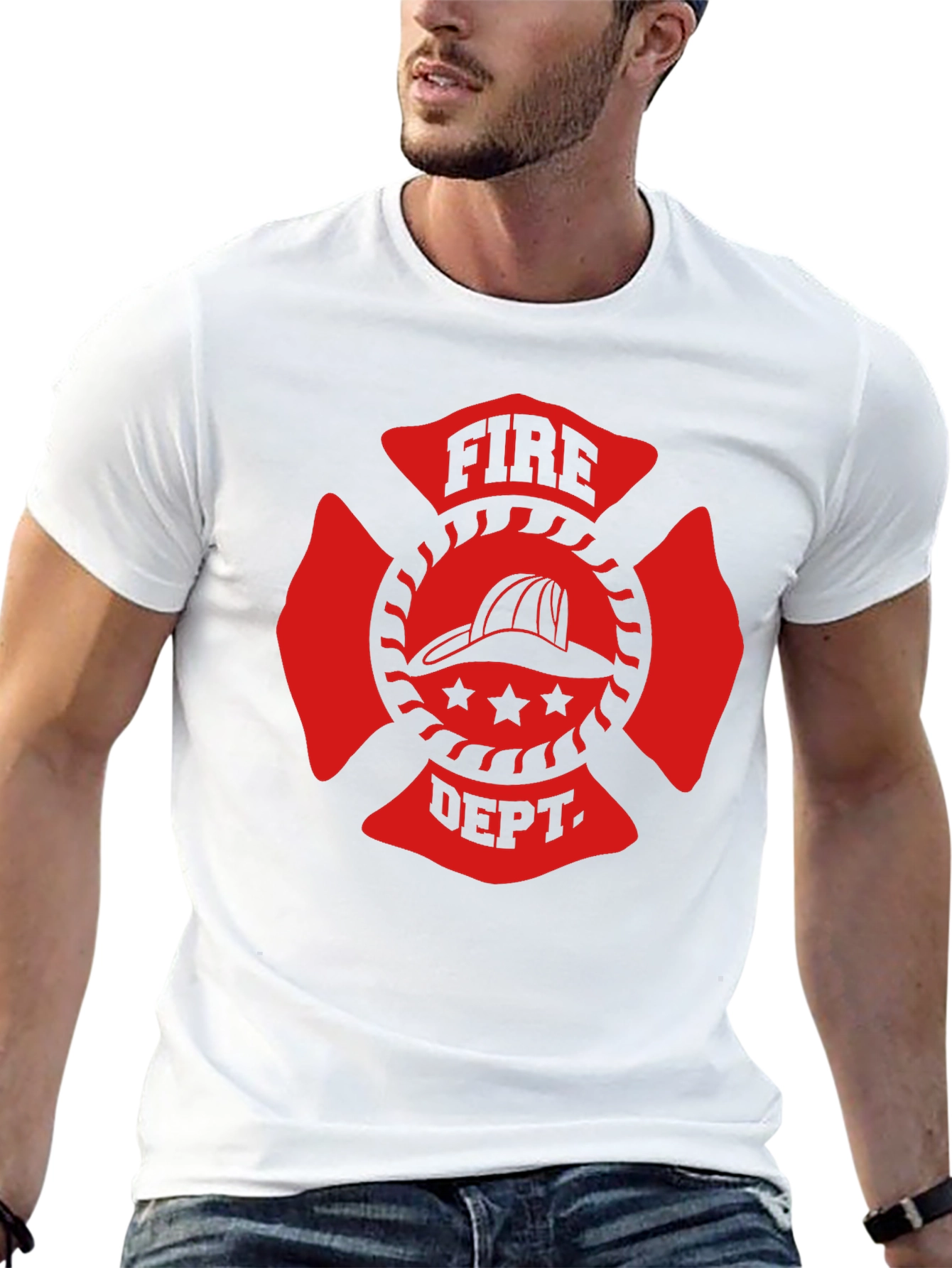 Fire Department Maltase Cross Graphic T-Shirt