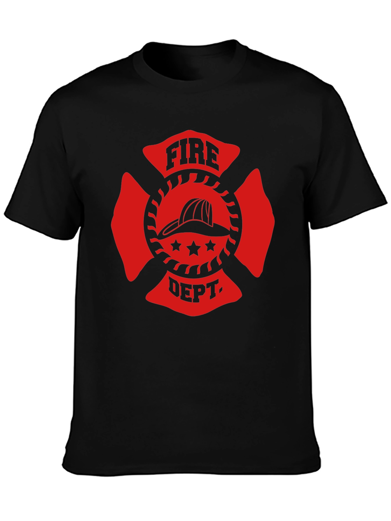 Fire Department Maltase Cross Graphic T-Shirt