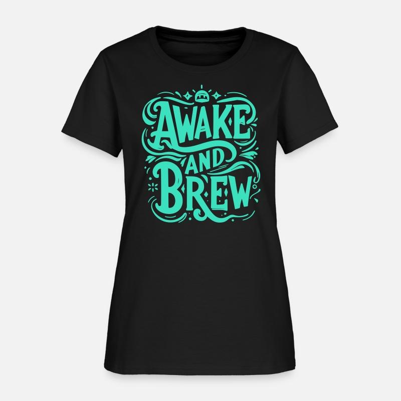 typography T shirt design Awake and Brew