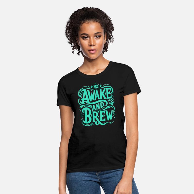 typography T shirt design Awake and Brew
