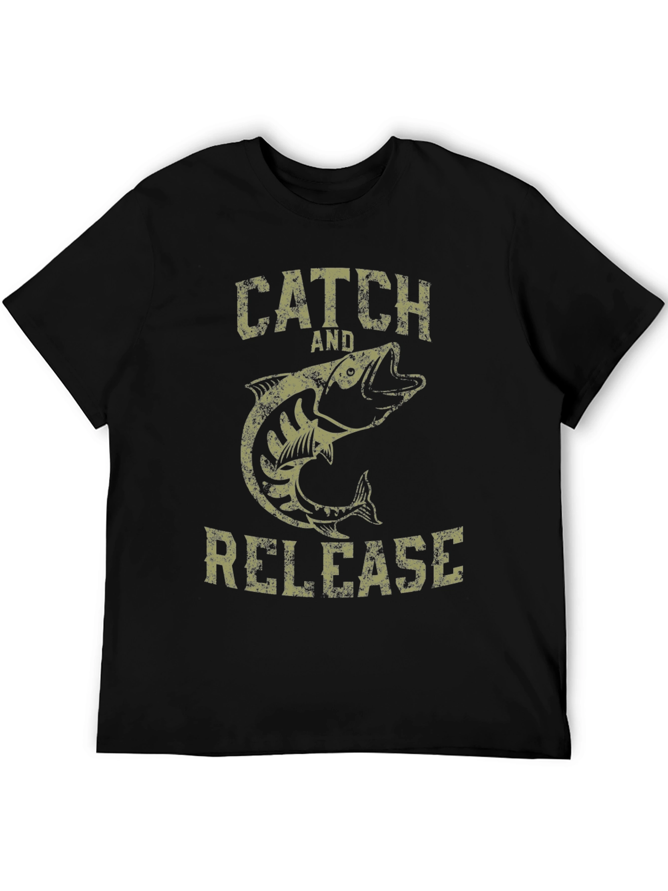 Catch and Release Fishing T-Shirt - Black