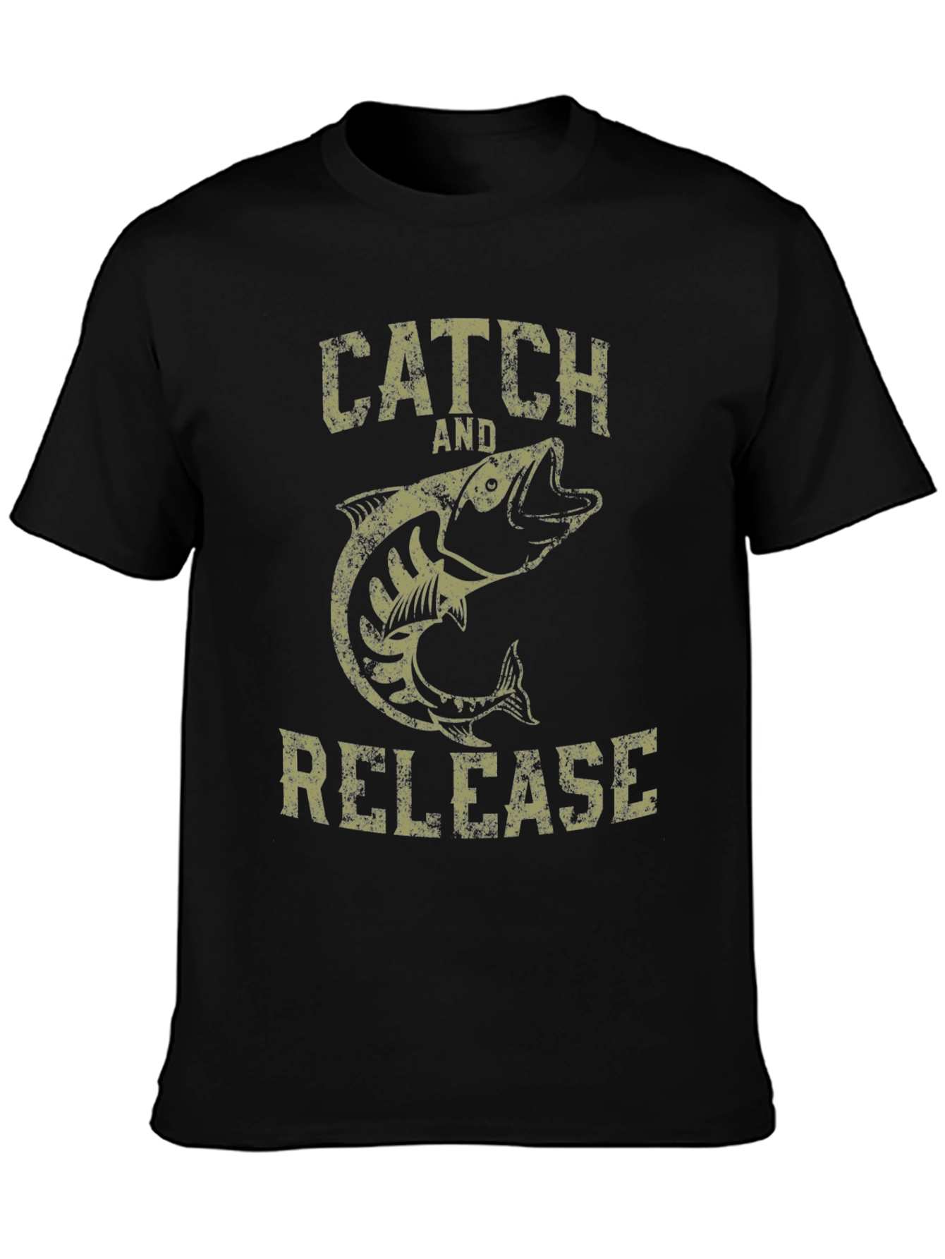 Catch and Release Fishing T-Shirt - Black