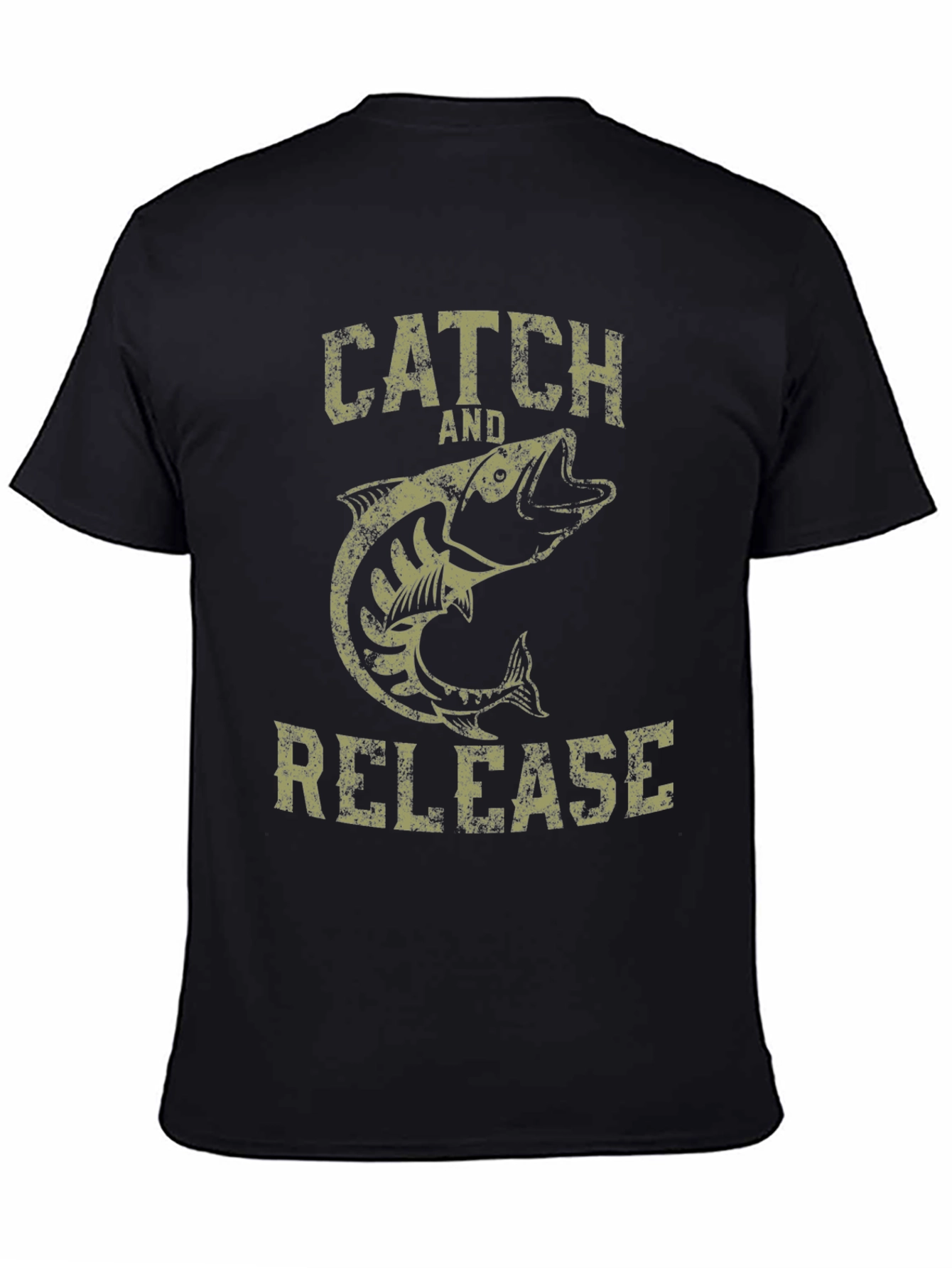 Catch and Release Fishing T-Shirt - Black