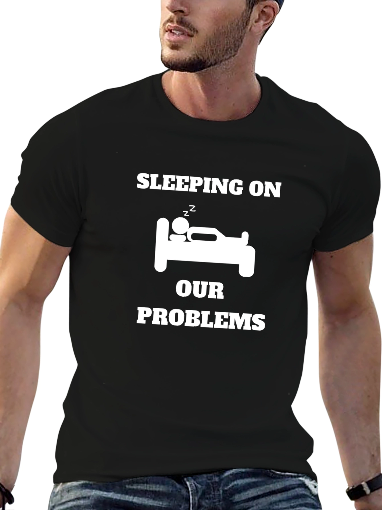 Sleeping on Our Problems Graphic Tee - Black