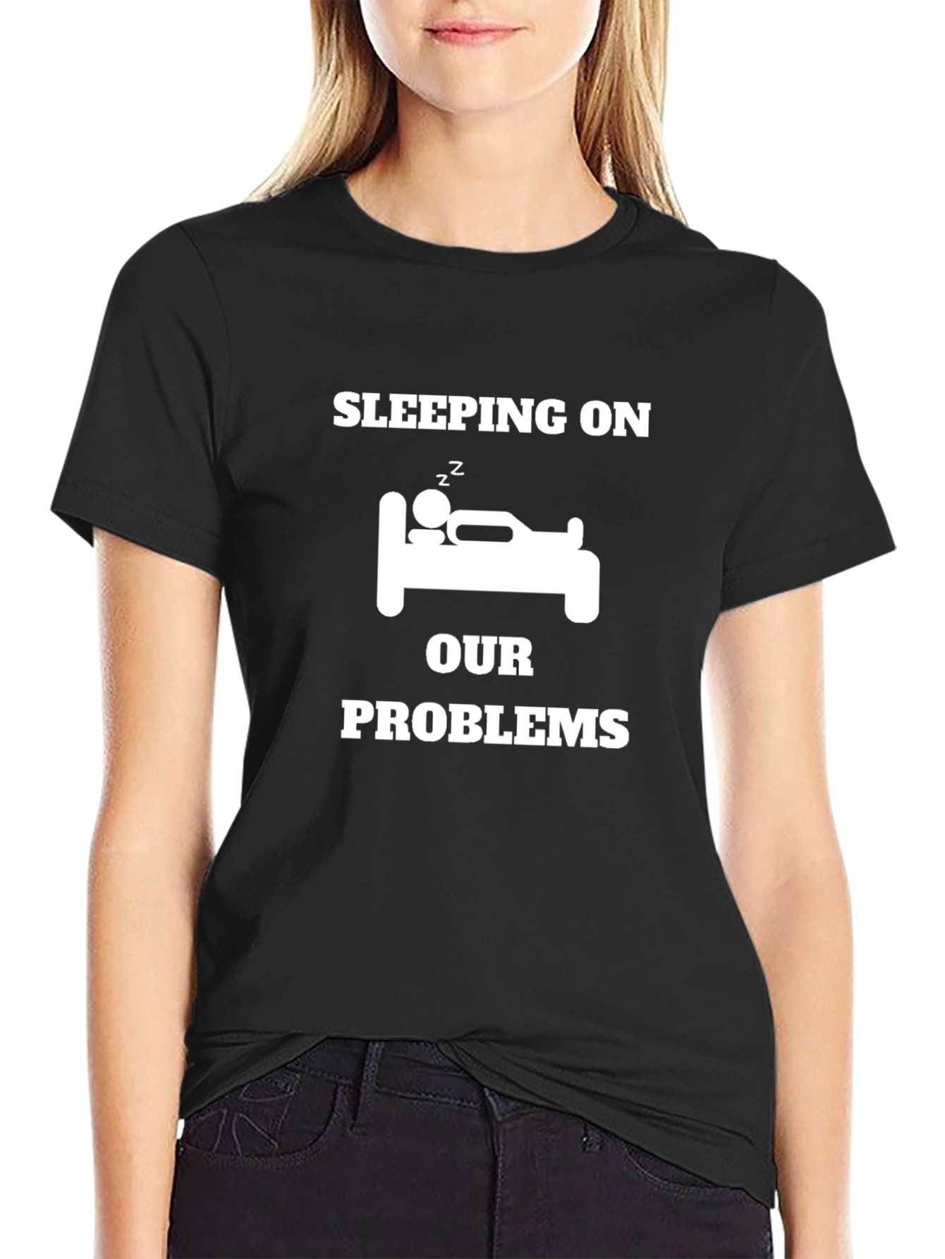 Sleeping on Our Problems Graphic Tee - Black