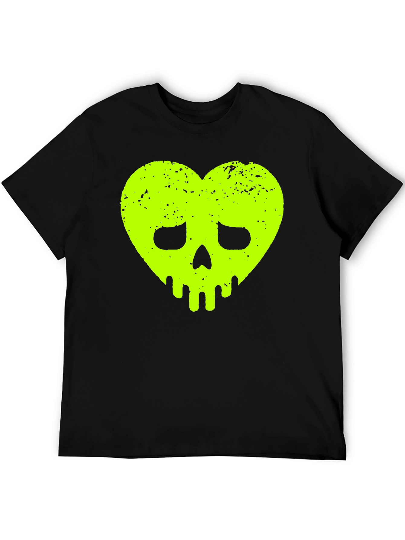 Heart Skull Graphic Tee - Black