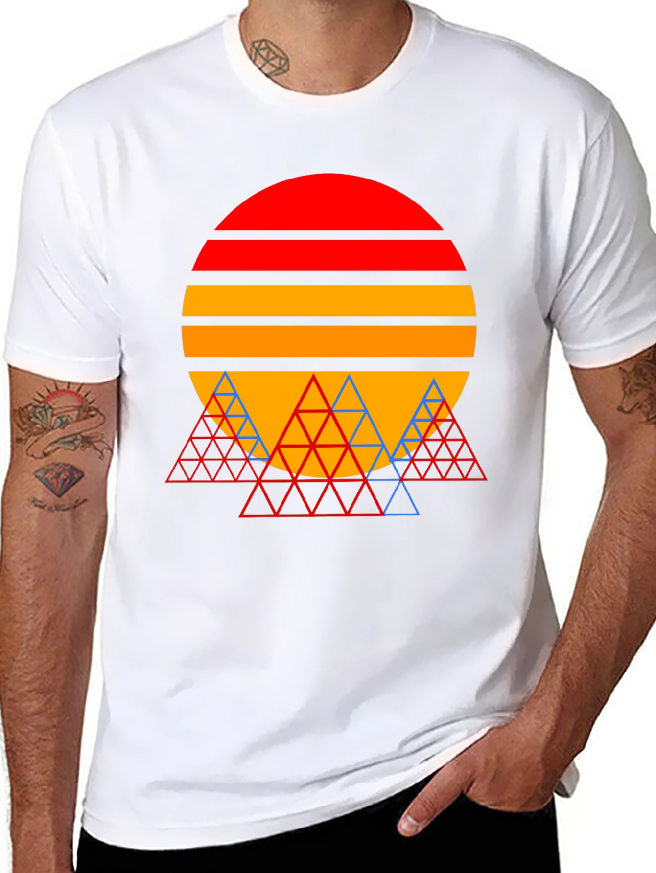 Geometric Sunset Graphic Tee