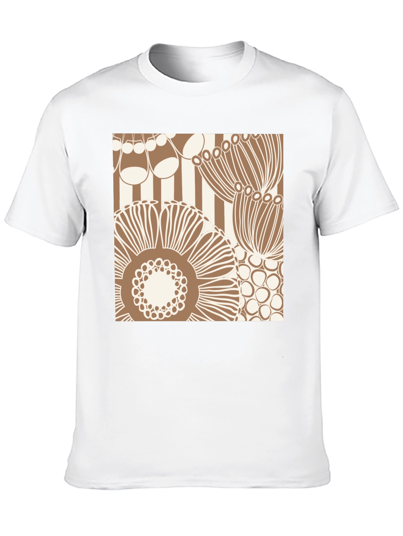 Retro Floral Print T-Shirt - Black