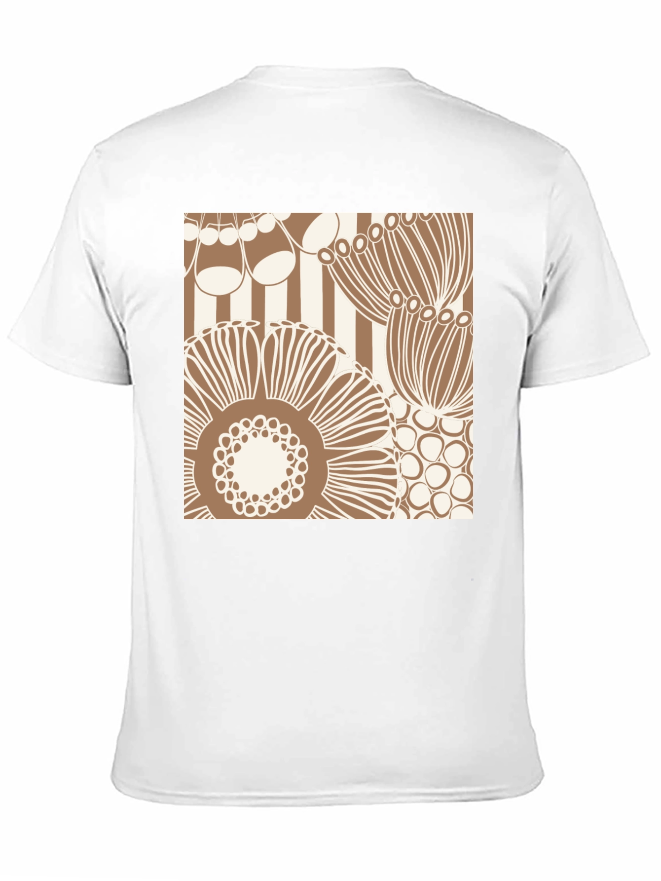 Retro Floral Print T-Shirt - Black