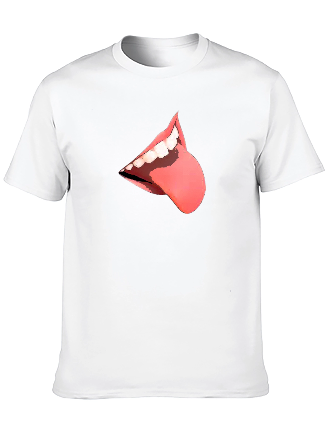 Black T-Shirt with Tongue Graphic