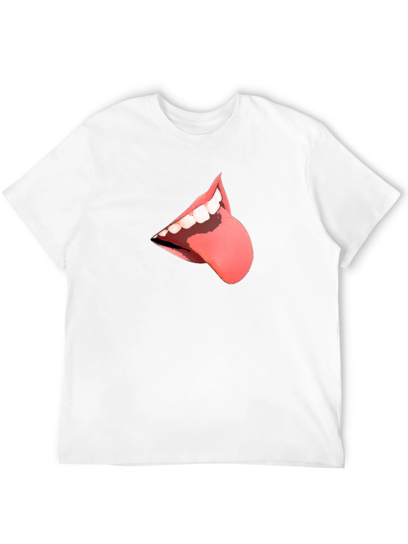 Black T-Shirt with Tongue Graphic