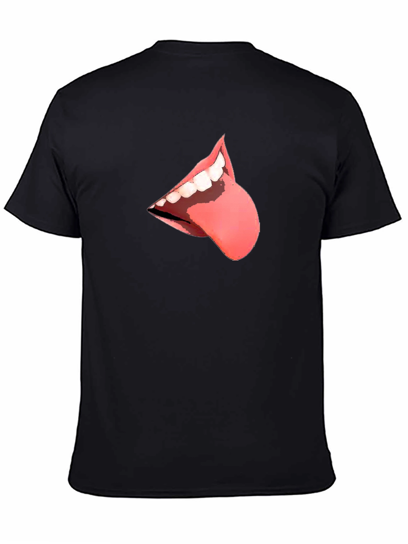 Black T-Shirt with Tongue Graphic