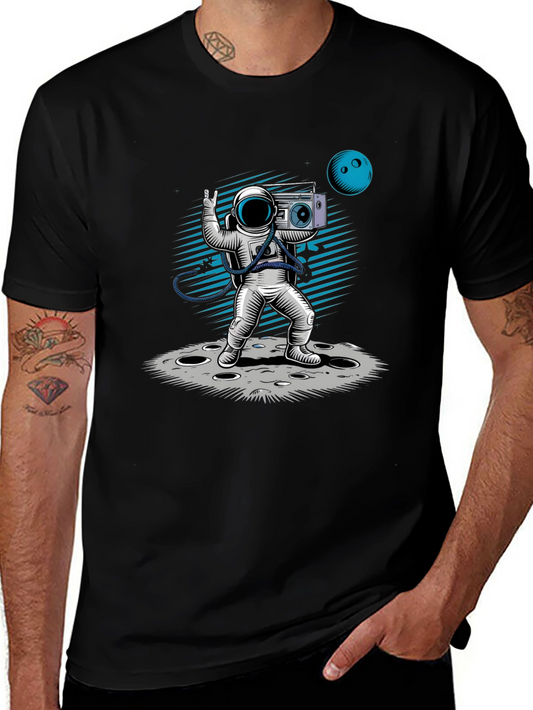 Astronaut Moonwalk T-Shirt - Black Graphic Tee