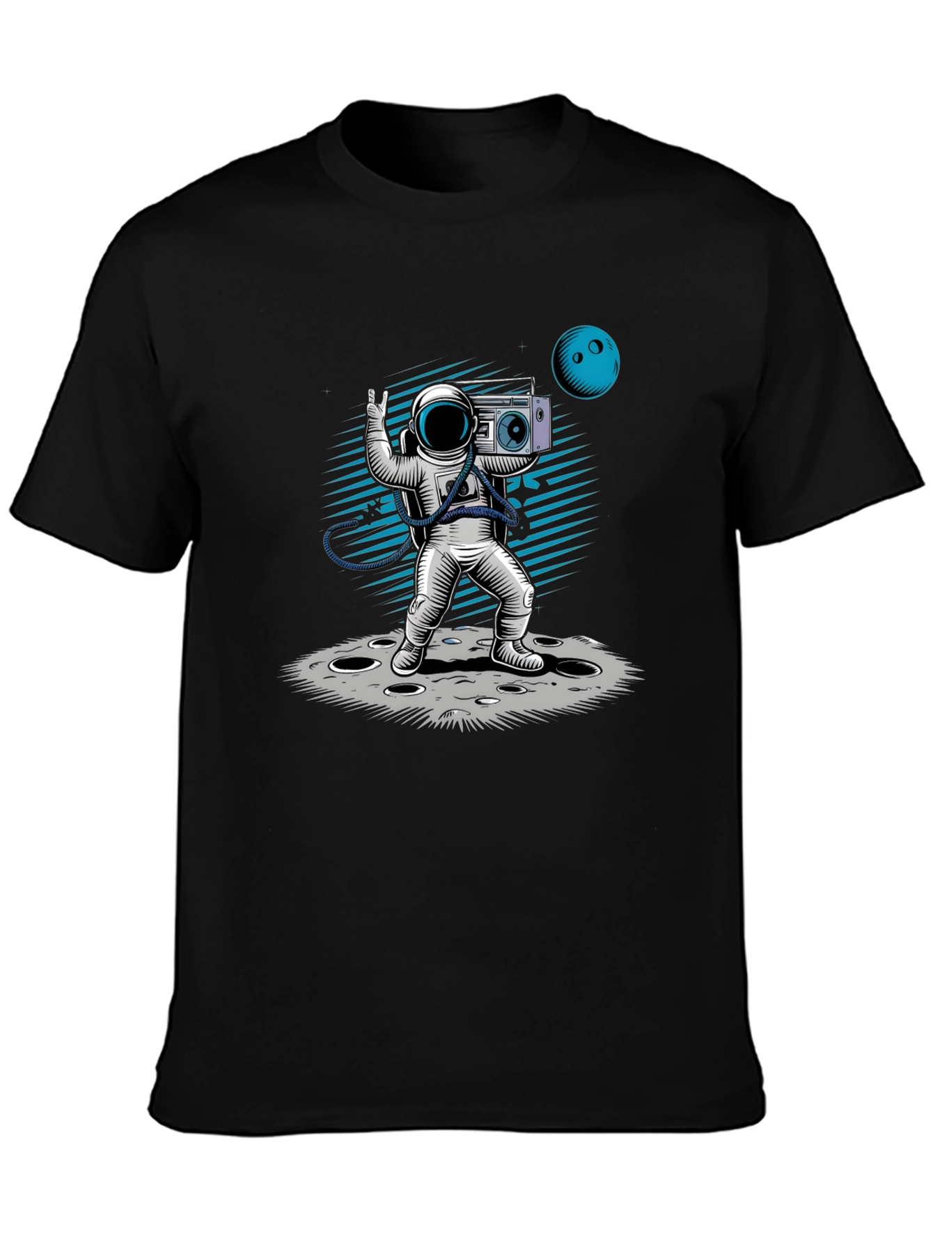 Astronaut Moonwalk T-Shirt - Black Graphic Tee