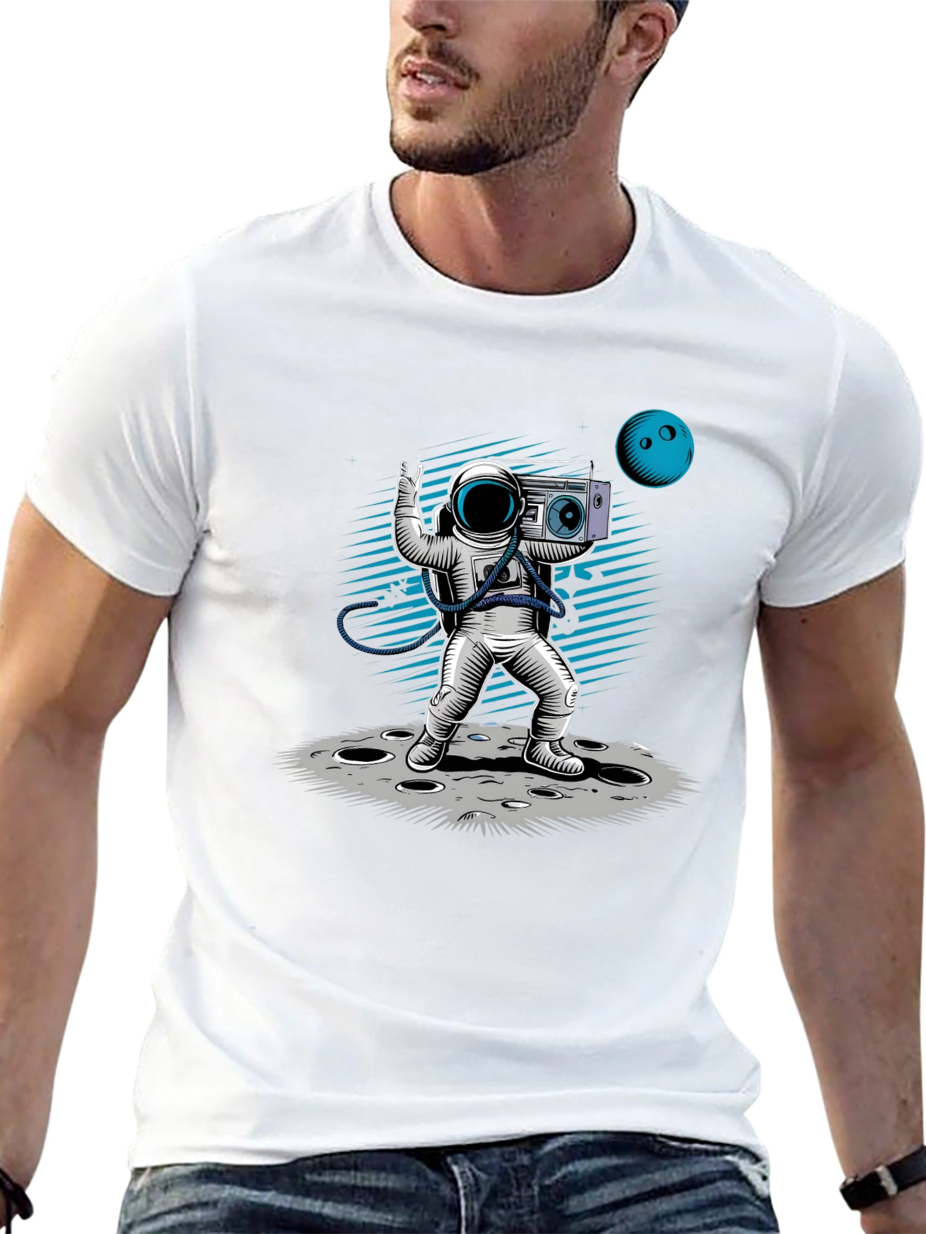 Astronaut Moonwalk T-Shirt - Black Graphic Tee
