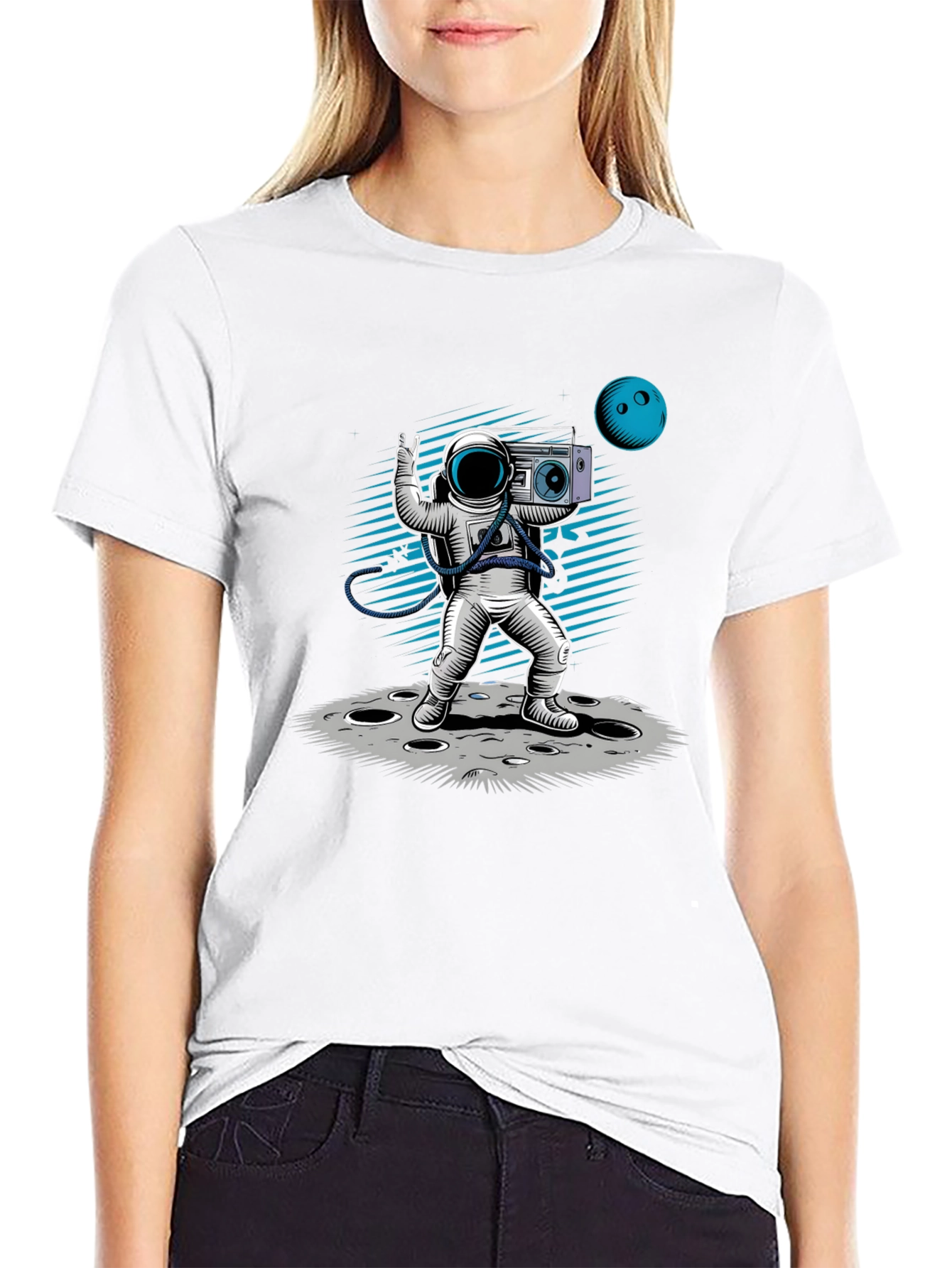 Astronaut Moonwalk T-Shirt - Black Graphic Tee