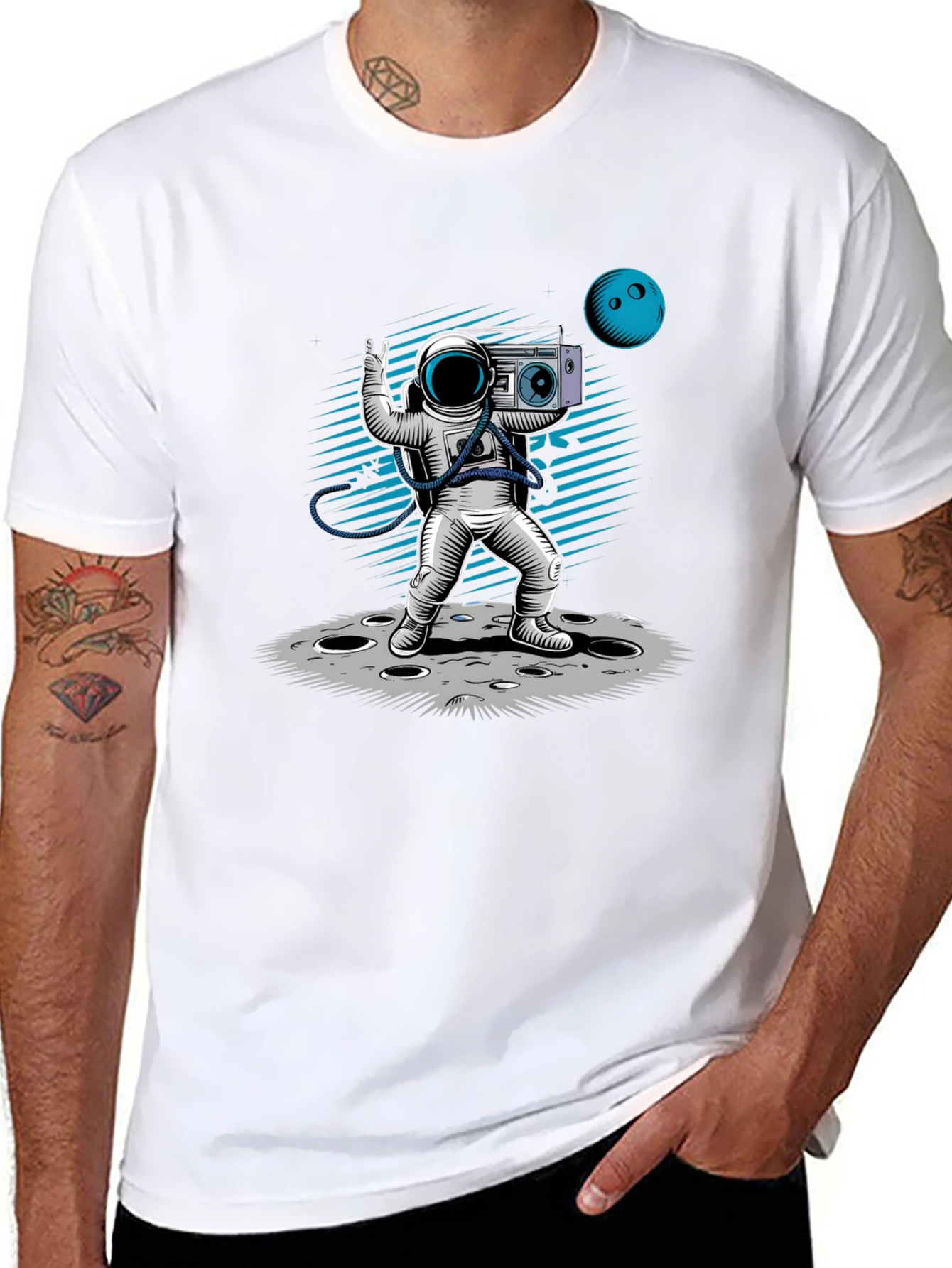 Astronaut Moonwalk T-Shirt - Black Graphic Tee