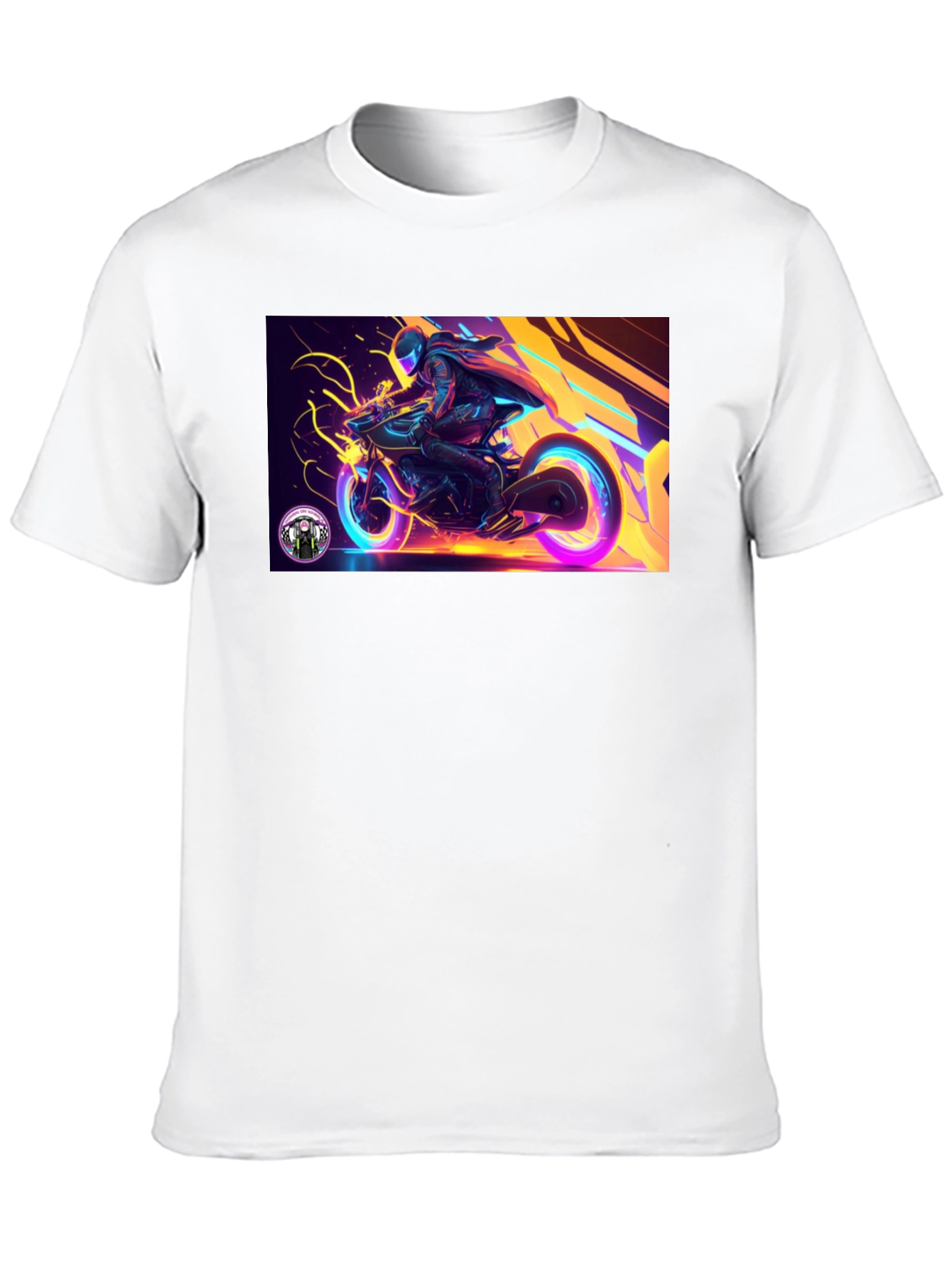 Neon Rider Graphic T-Shirt - Black