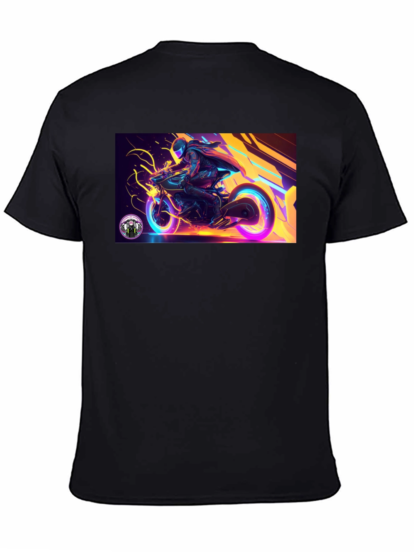 Neon Rider Graphic T-Shirt - Black